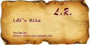 Löv Rita névjegykártya